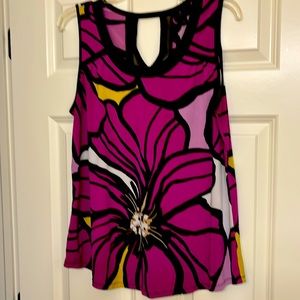 Worthington tank top. LG  purple,Black,yellow and cream